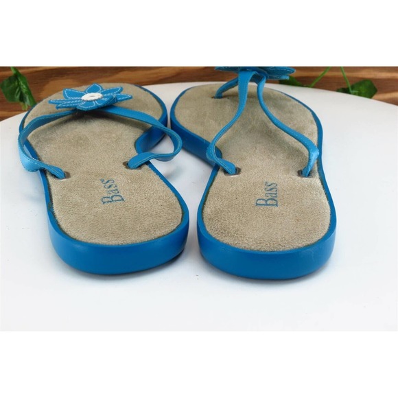 Bass Sz 7 M Blue Flip Flop Synthetic Women Sandals - Picture 5 of 7